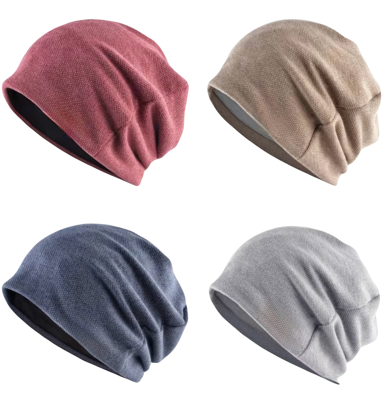 Brushed Satin Lined Ultra Soft Chemo Beanie Slouchy Hat 