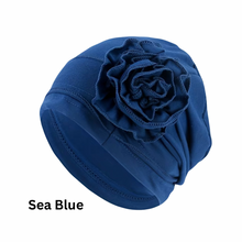 Load image into Gallery viewer, Single Flower Adorned Chemo Turban Chemotherapy Hat | Warrior Sisters