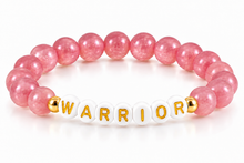Load image into Gallery viewer, Genuine Pink Quartz Inspirational Warrior Bracelet – Strength, Faith & Resilience Stretch Bracelet | Warrior Sisters