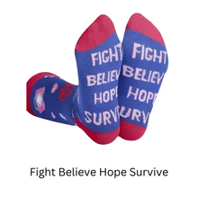 Load image into Gallery viewer, Inspirational Socks for Cancer Warriors
