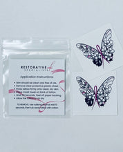 Load image into Gallery viewer, Breast Cancer Butterfly Temporary Survivor Tattoo | Warrior Sisters