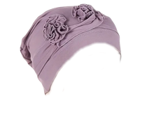 Load image into Gallery viewer, purple Floral adorned Chemo Hat