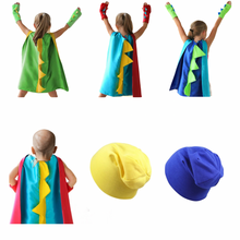 Load image into Gallery viewer, Children Cancer Dinosaur Cape and Beanie Hat Set Cancer Gift
