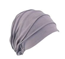 Load image into Gallery viewer, gray pleated chemo hat