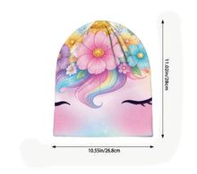 Load image into Gallery viewer, Children’s Chemo Unicorn Beanie Hat Ultra Soft Slouchy Beanie Kids Chemotherapy Beanie Chemo Hat Chemo Turban Kids Chemo Beanie