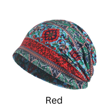 Load image into Gallery viewer, Red floral beanie