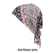 Load image into Gallery viewer, pink floral pre Tied Chemo Beanie