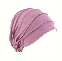 Load image into Gallery viewer, Purple Pleated Beanie