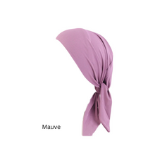 Load image into Gallery viewer, Mauve Tie back Chemo Beanie