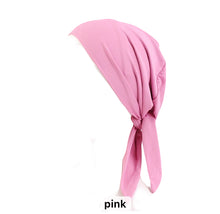 Load image into Gallery viewer, Pink Tie back Chemo Beanie