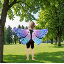 Load image into Gallery viewer, Children Cancer Butterfly Cape and Beanie Hat Set Kids Cancer Gift Child Chemotherapy Gift