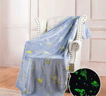 Load image into Gallery viewer, spaceship glow in the dark blanket