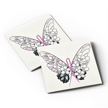 breast cancer temporary butterfly tattoo