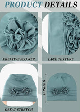 Load image into Gallery viewer, Floral adorned Chemo Hat