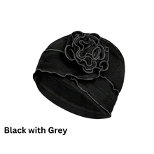 Load image into Gallery viewer, Single Flower Adorned Chemo Turban Chemotherapy Hat | Warrior Sisters