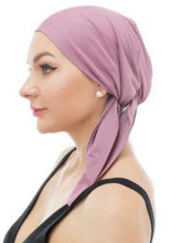 Load image into Gallery viewer, side Tie back Chemo Beanie