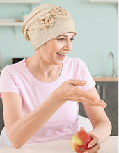 Load image into Gallery viewer, Floral adorned Chemo Hat