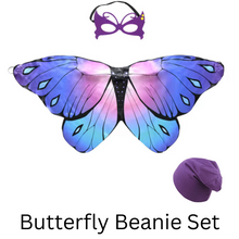 Load image into Gallery viewer, Children Cancer Butterfly Cape and Beanie Hat Set Kids Cancer Gift Child Chemotherapy Gift