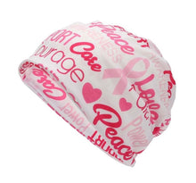 Load image into Gallery viewer, Breast Cancer Slouchy Beanie Breast Cancer Awareness Beanie Hat Chemo Beanie