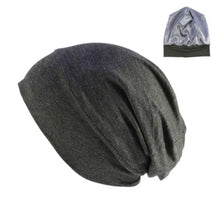 Load image into Gallery viewer, Simple Lightweight Satin Lined Chemo Beanie Sleep Set | Warrior Sisters