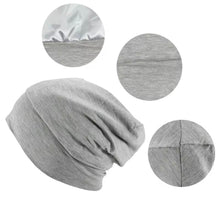 Load image into Gallery viewer, Simple Lightweight Satin Lined Chemo Beanie Sleep Set | Warrior Sisters