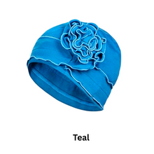 Load image into Gallery viewer, Single Flower Adorned Chemo Turban Chemotherapy Hat | Warrior Sisters