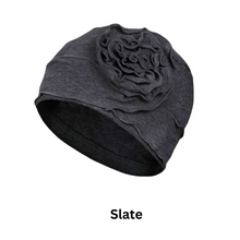 Load image into Gallery viewer, Single Flower Adorned Chemo Turban Chemotherapy Hat | Warrior Sisters