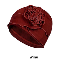 Load image into Gallery viewer, Single Flower Adorned Chemo Turban Chemotherapy Hat | Warrior Sisters
