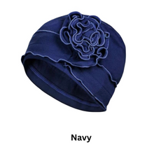 Load image into Gallery viewer, Single Flower Adorned Chemo Turban Chemotherapy Hat | Warrior Sisters