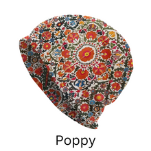 Load image into Gallery viewer, Poppy floral beanie