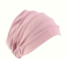 Load image into Gallery viewer, pink pleated chemo beanie