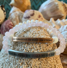 Load image into Gallery viewer, Inspirational Engraved Breast Cancer Bracelet | Warrior Sisters
