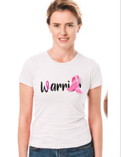 Load image into Gallery viewer, white Breast Cancer Warrior Shirt