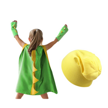 Load image into Gallery viewer, Children Cancer Dinosaur Cape and Beanie Hat Set Cancer Gift
