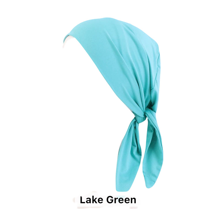 Lake Green Tie back Chemo Beanie