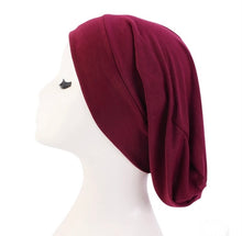 Load image into Gallery viewer, wine  soft slouchy chemo beanie
