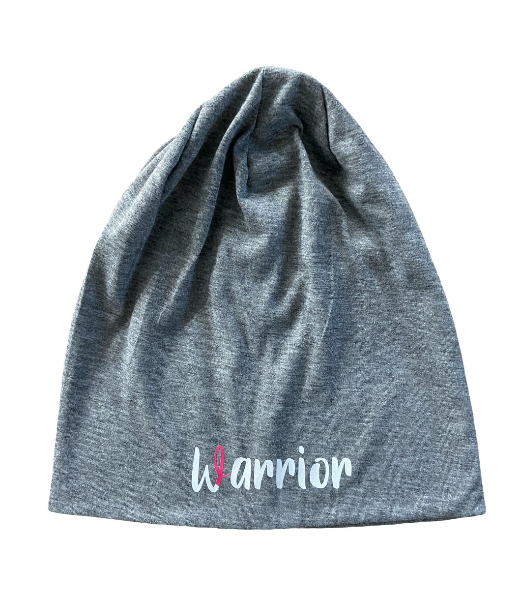 grey Breast Cancer Warrior Beanie