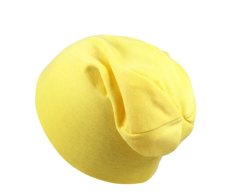 yellow kids chemo beanie
