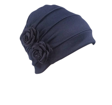 Load image into Gallery viewer, Flower Adorned Chemo Turban Chemotherapy Hat  | Warrior Sisters
