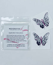 Load image into Gallery viewer, Breast Cancer Butterfly Temporary Survivor Tattoo | Warrior Sisters
