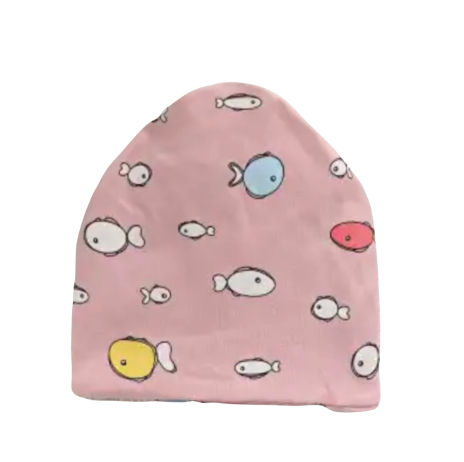 pink fish kids chemo beanie