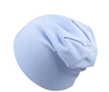 Load image into Gallery viewer, light blue children chemo beanie
