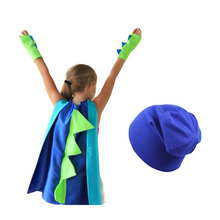 Load image into Gallery viewer, Children Cancer Dinosaur Cape and Beanie Hat Set Cancer Gift
