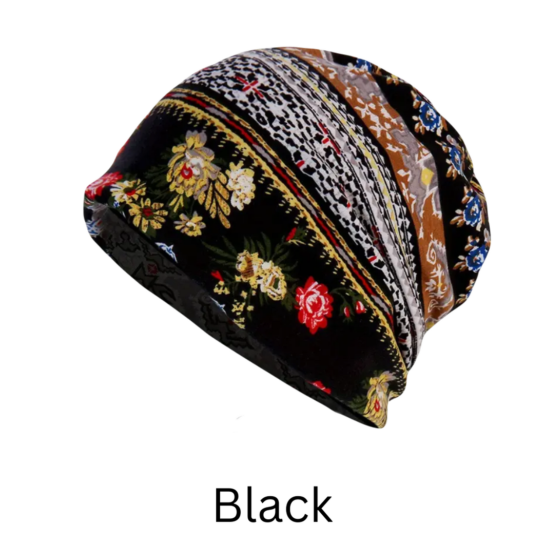 Ultra Soft Slouchy Floral Beanie Hat Chemotherapy Hat | Warrior Sisters