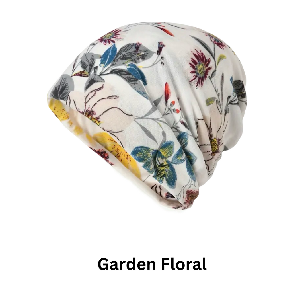 Ultra Soft Slouchy Floral Beanie Hat Chemotherapy Hat | Warrior Sisters