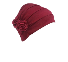 Load image into Gallery viewer, Flower Adorned Chemo Turban Chemotherapy Hat  | Warrior Sisters
