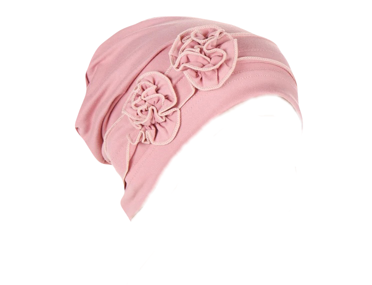 pink Floral adorned Chemo Hat