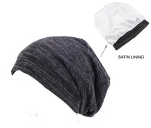 Load image into Gallery viewer, slate satin lined chemo beanie
