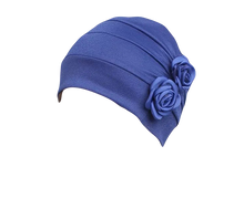 Load image into Gallery viewer, Flower Adorned Chemo Turban Chemotherapy Hat  | Warrior Sisters
