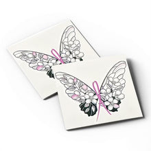 Load image into Gallery viewer, breast cancer temporary butterfly tattoo
